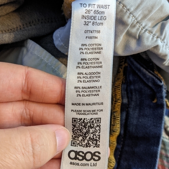 Asos Denim Destroyed Cropped Skinny Jeans Sz 26 - Picture 2 of 9